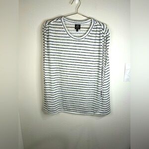 Bobeau 3X Striped Sleeveless Top Plus Size, Soft Stretch Knit, Casual Wear